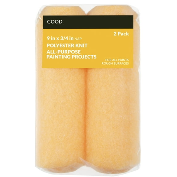 Good 9 x 3/4 in. Knit Polyester Roller Cover, 2 Pack