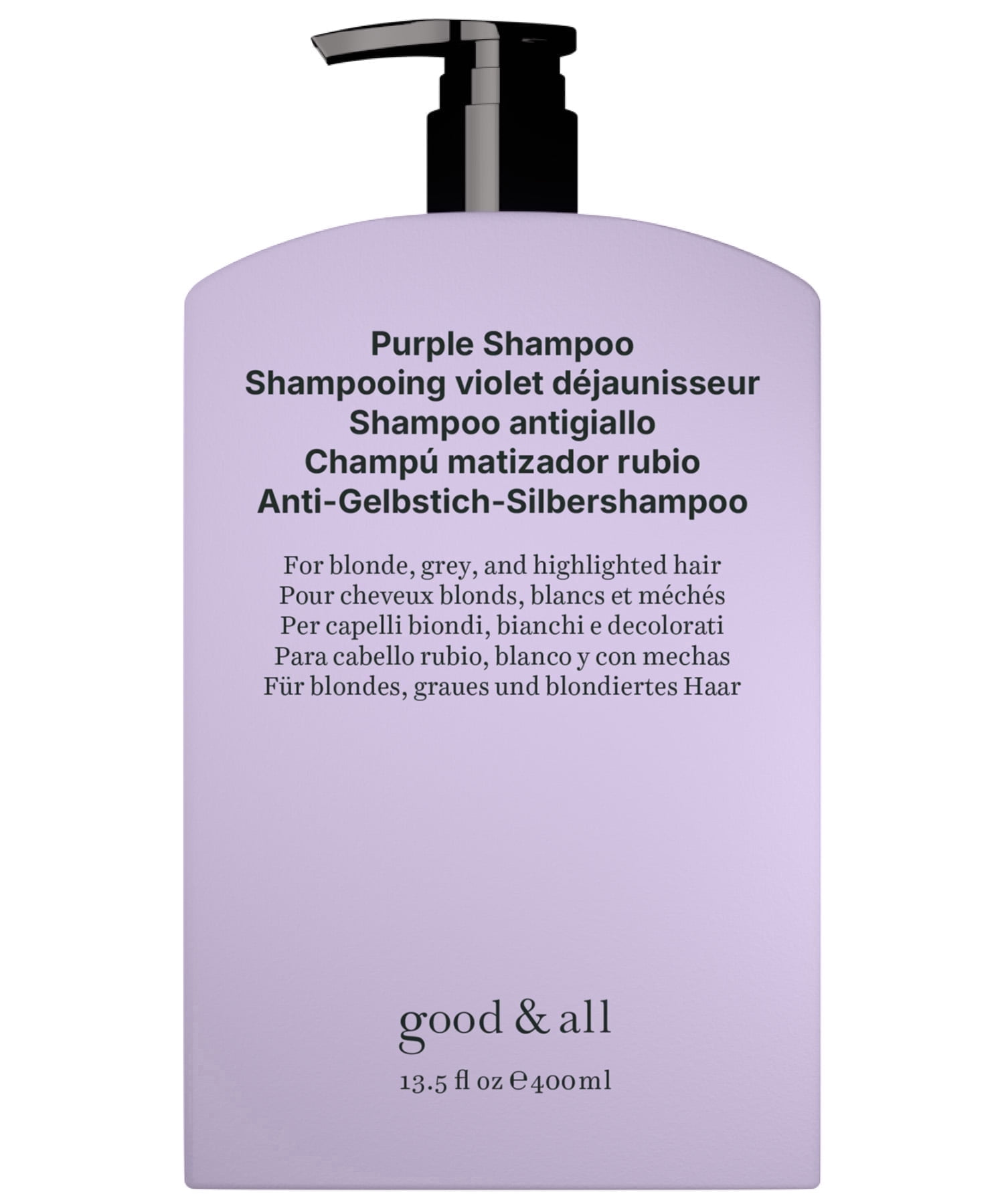Good&All Purple Shampoo for Blonde & Grey Hair – Professional Toning Formula to Instantly Neutralize Brassy Yellow Tones & Hydrate Damaged Hair – Sulfate-Free, Unscented & Vegan – 13.5 fl oz