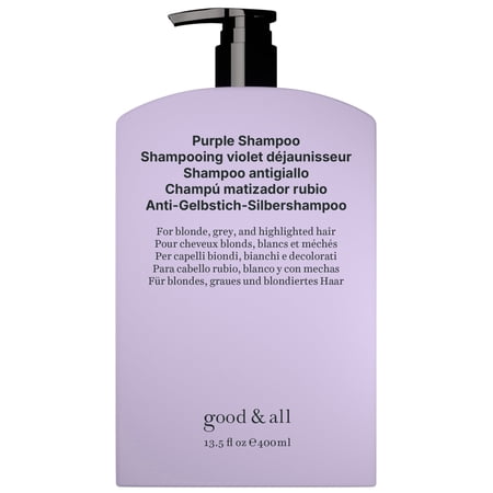 Good&All Purple Shampoo for Blonde & Grey Hair – Professional Toning Formula to Instantly Neutralize Brassy Yellow Tones & Hydrate Damaged Hair – Sulfate-Free, Unscented & Vegan – 13.5 fl oz