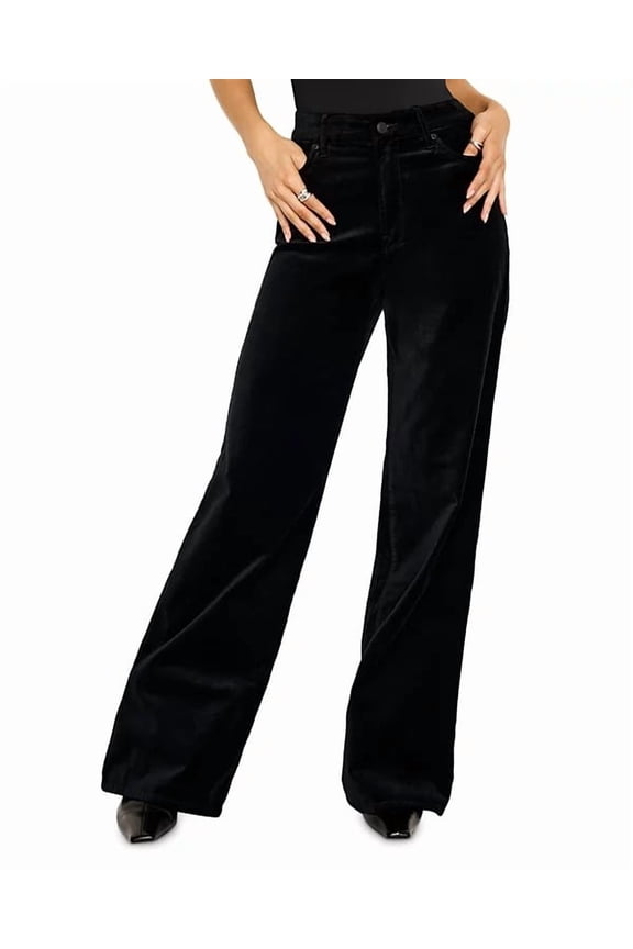 BLACK Women's Velvet Good Skate Wide Leg Jeans, US 0