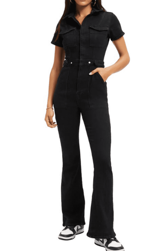 Fit for Success Bootcut Denim Jumpsuit, XS