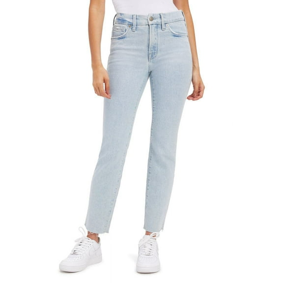 Good American INDIGO145 Women's Good Legs Raw Hem Cigarette Jeans US 14/32