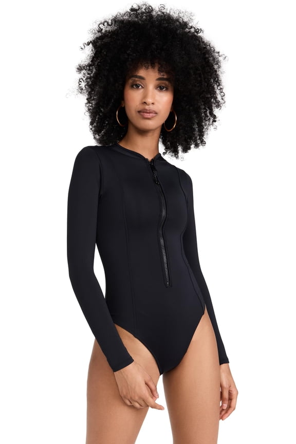 Women's Scuba Rash Guard Swimsuit, Black001, XL