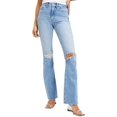 thumbnail image 1 of Good American Womens Good Classic Boot Denim Distressed Bootcut Jeans, 1 of 4