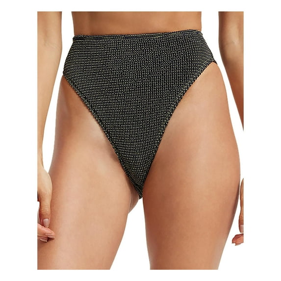 Good American Womens Metallic Cheeky Swim Bottom Separates