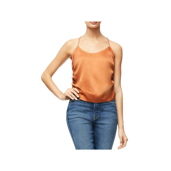 Good American Womens Ruched Cropped Cami Brown 3
