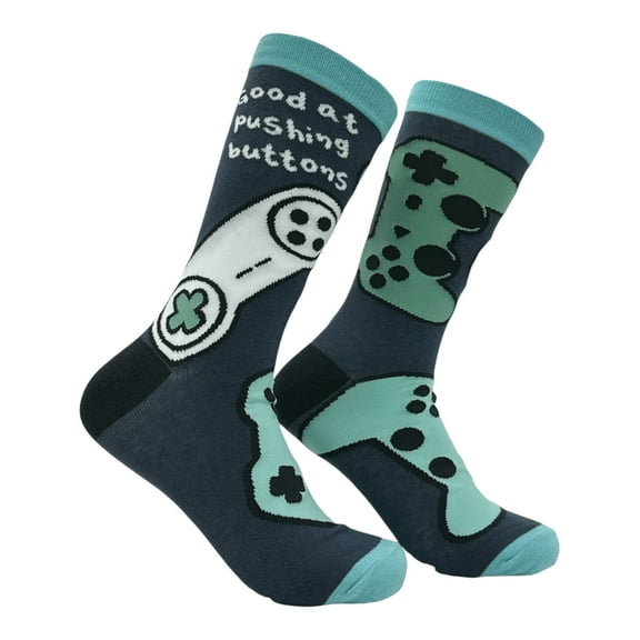 Good At Pushing Buttons Socks Funny Sarcastic Video Game Graphic Novelty Footwear for Men