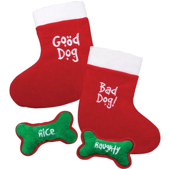 Good/Bad Dog Stocking with Bone