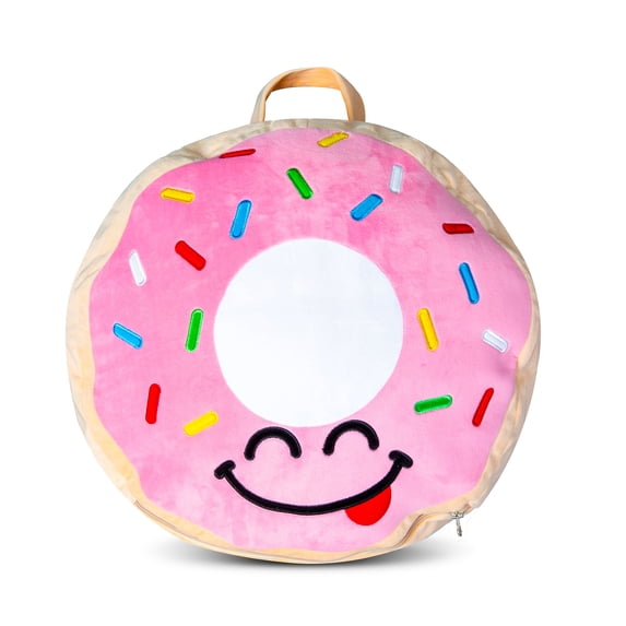 Good Banana Pink, Plush Donut Toy/Storage Bag - Convertible Bag that Transforms into a Comfy Seat