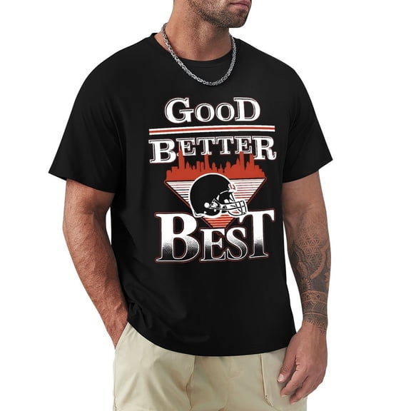 Good Better Best Bears Men's Cotton HD Print Short Sleeve T-Shirt Crew Neck Top Black 3XL