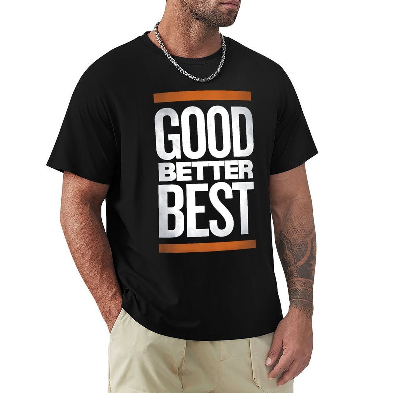Good Better Best Bears Men's Cotton HD Print Short Sleeve T-Shirt Crew ...