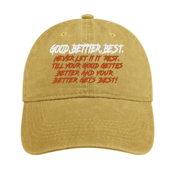 Good Better Best Bears Sand Colour Hat Adjustable Funny Fashion Unisex Baseball Cap For Men Women