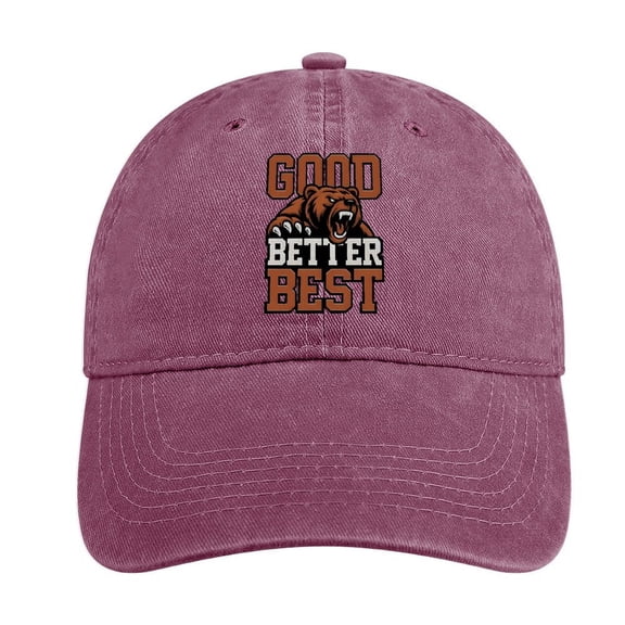 Good Better Best Bears Wine Red Hat Adjustable Funny Fashion Unisex Baseball Cap For Men Women