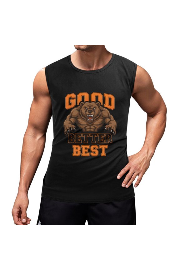 Good Better Best Men'S Muscle T-Shirt, Sleeveless, Muscle Tank Tee Top 2XL
