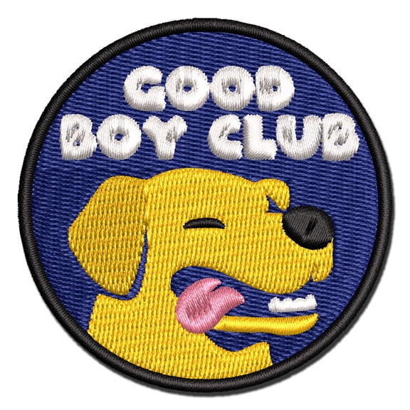 Good Boy Club Dog Pet Applique Multi-Color Embroidered Iron-On Patch - 3.5 Inch Large