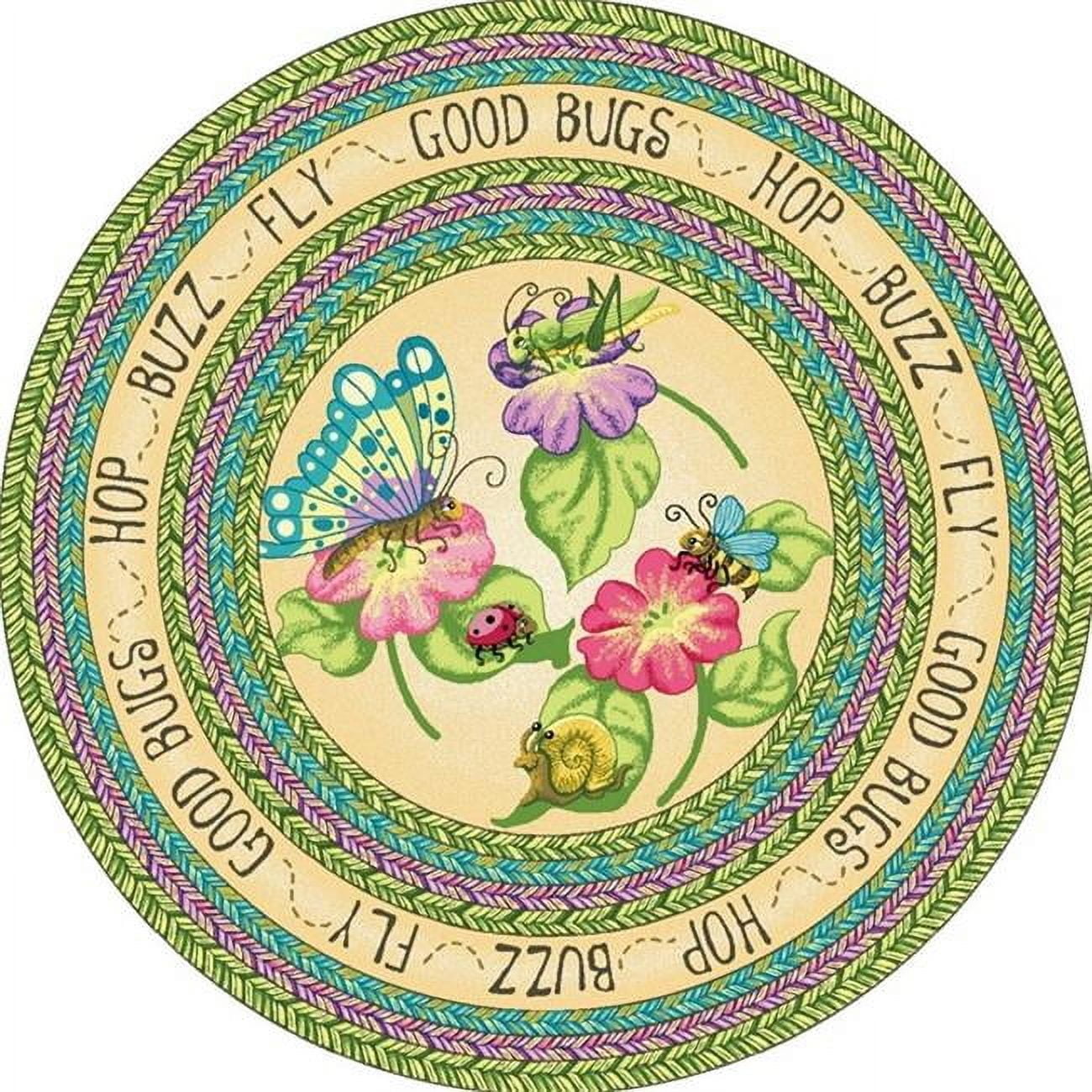 Good Bugs 5 ft.4 in. Round WearOn Nylon Machine Tufted- Cut Pile Just ...