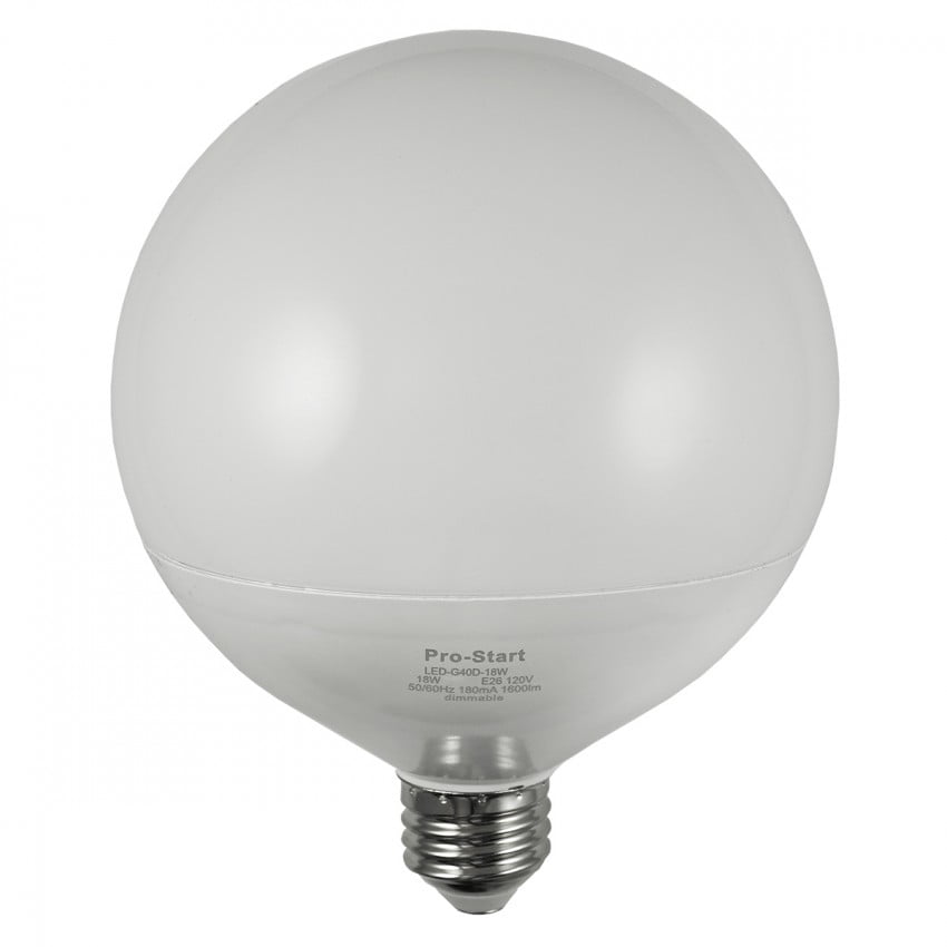Good Bulb 18W LED G40 Globe Bulb – 5000K Pure White, Dimmable, E26 Base 4-Pack