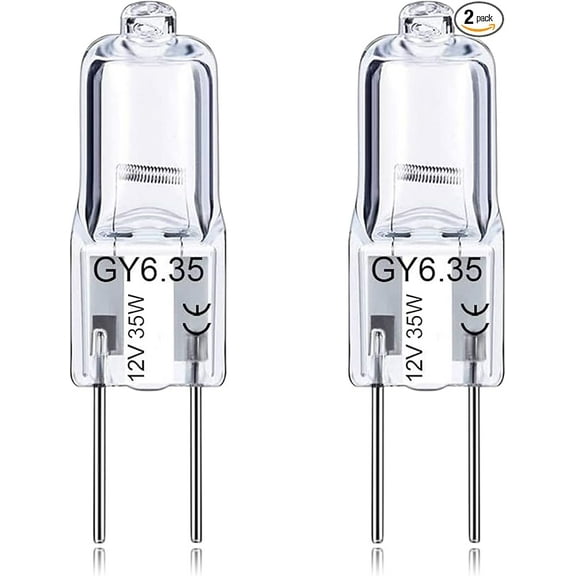 Good Bulb 35W GY6.35 Halogen Bulb 12V, T4 Bi-Pin JC Capsule, 2700K Warm White, Dimmable, Clear Glass 6-Pack