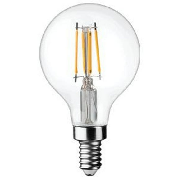Good Bulb 4W AmberGlow Clear Dimmable LED Filament Bulb  2400K Very Warm White, E12 Base 6-Pack