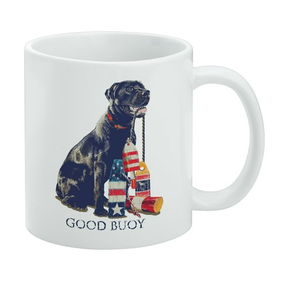 Good Buoy Boy Dog Fishing Fish White Mug