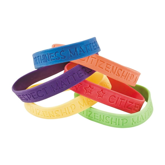 Good Character Rubber Bracelets - Jewelry - 24 Pieces