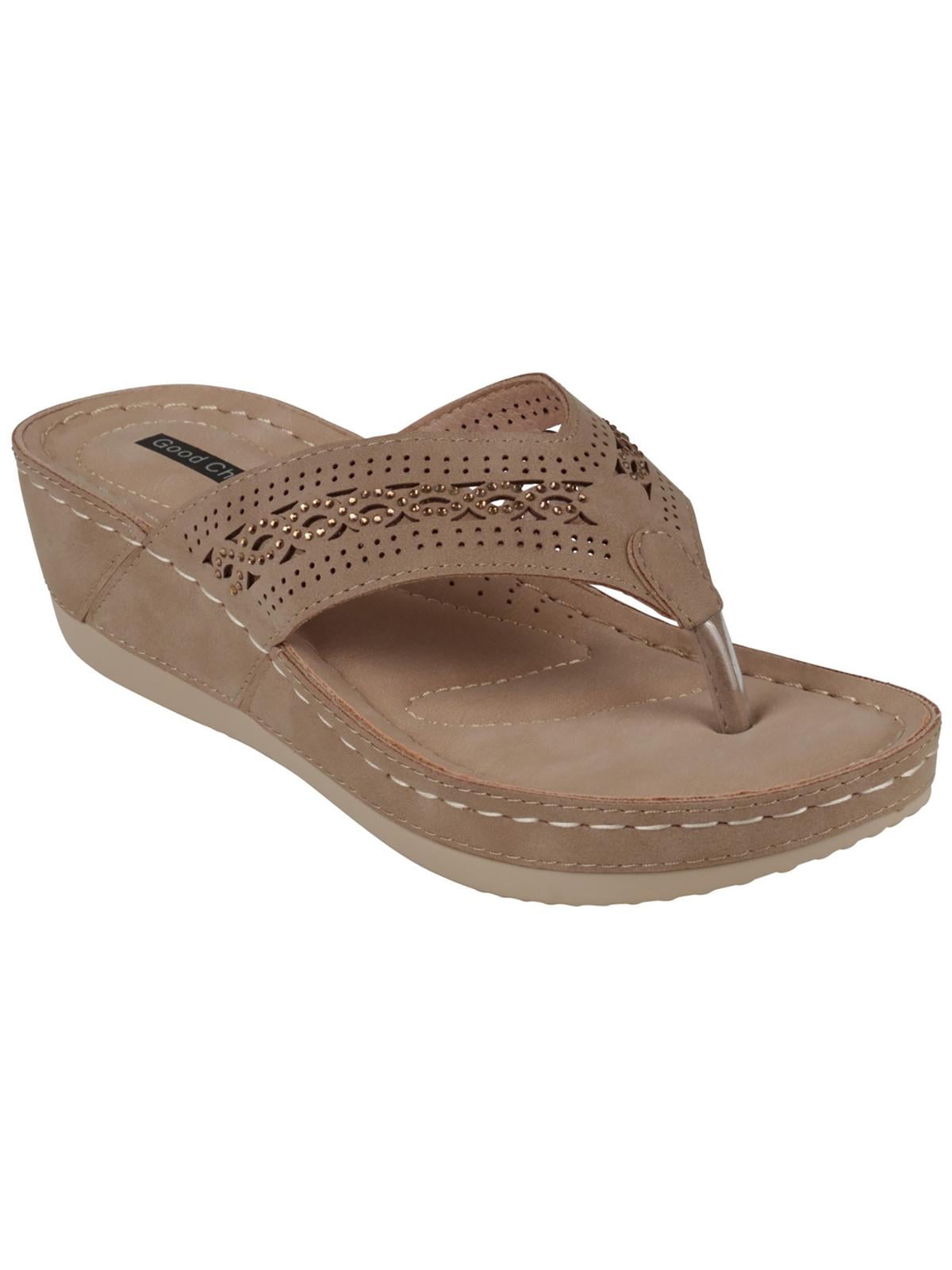 Lace-Up Round Toe Wedge Sandals