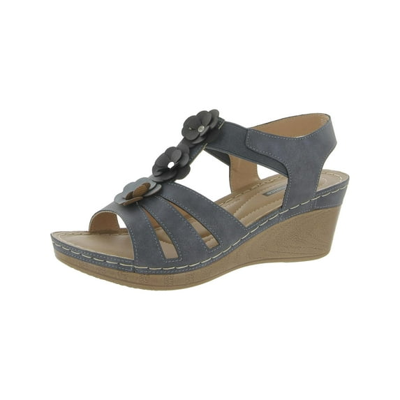 Good Choice Womens Beck Floral Open Toe Wedge Sandals