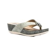 thumbnail image 1 of Good Choice Womens Dafini Faux Leather Wedge Thong Sandals, 1 of 3