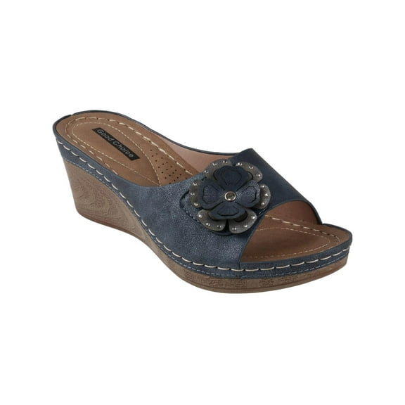 Good Choice Womens Faux Suede Slip On Wedge Sandals