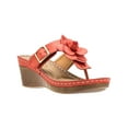 thumbnail image 1 of Good Choice Womens Flora Faux Leather Thong Wedge Sandals, 1 of 4