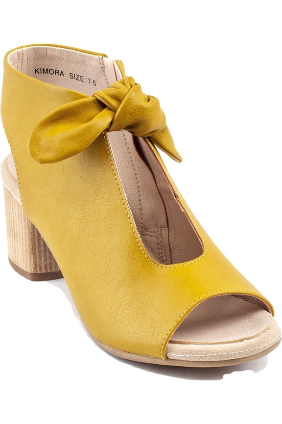 Womens Kimora Faux Leather Bow Peep-Toe Heels