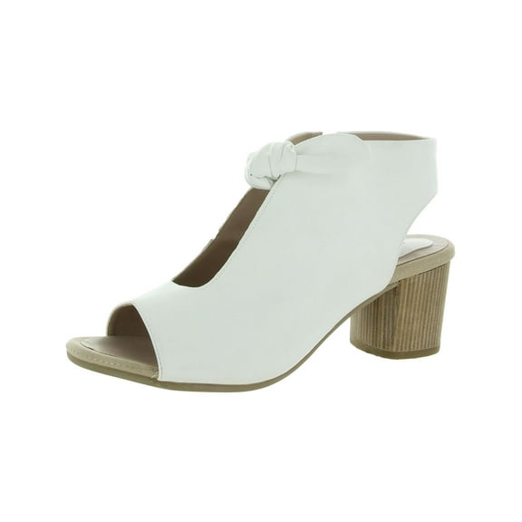 Good Choice Womens Kimora Faux Leather Bow Peep-Toe Heels