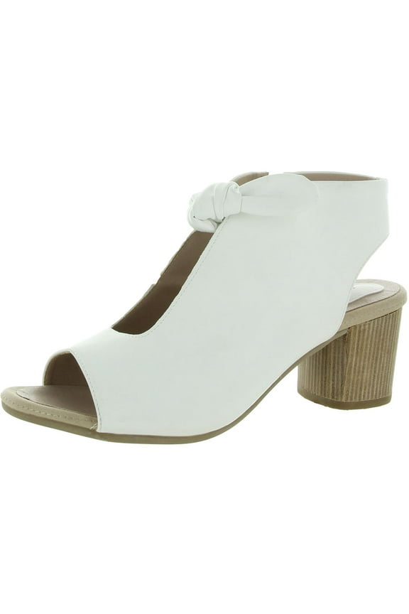 Womens Kimora Faux Leather Bow Peep-Toe Heels