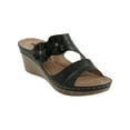 thumbnail image 1 of Good Choice Womens RITA Faux Leather Rosette Wedge Sandals, 1 of 1