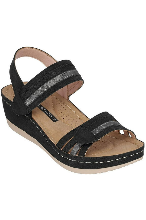 Good Choice Womens Samar Ankle Strap Strappy Wedge Sandals