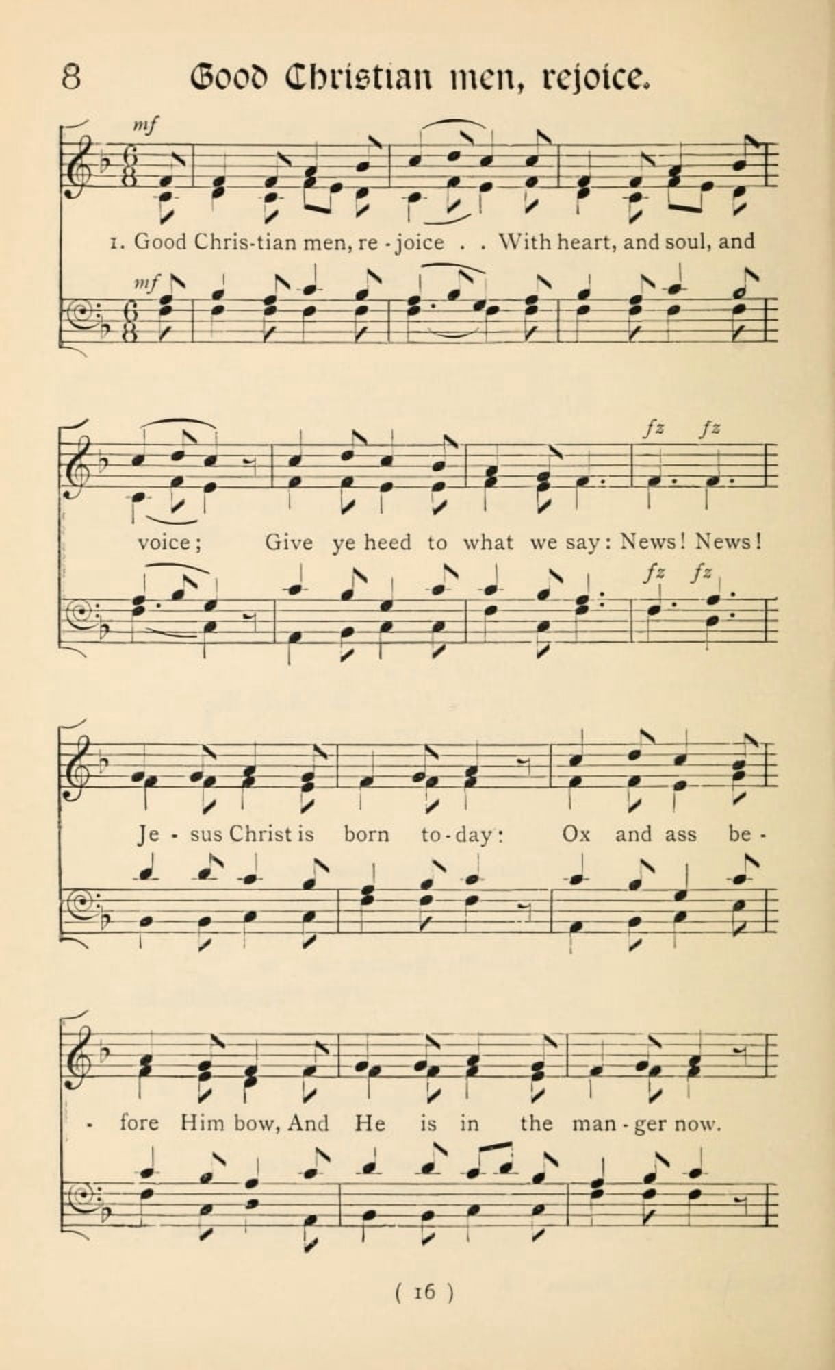 Good Christian Men Rejoice 1 Christmas Carols New & Old 1850 Canvas Art - (18 x 24)