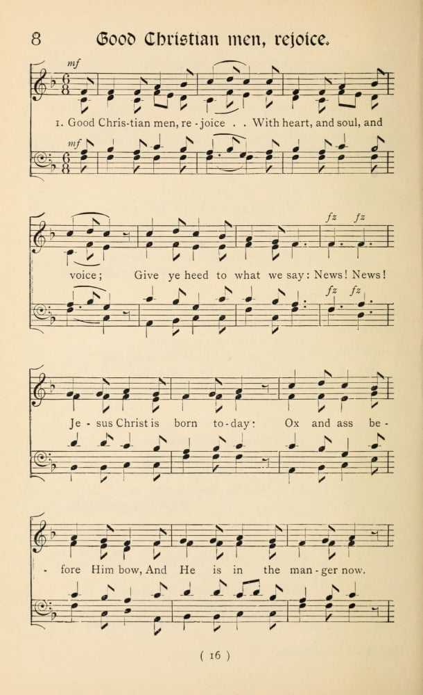 Good Christian Men Rejoice 1 Christmas Carols New & Old 1850 Canvas Art - (24 x 36)