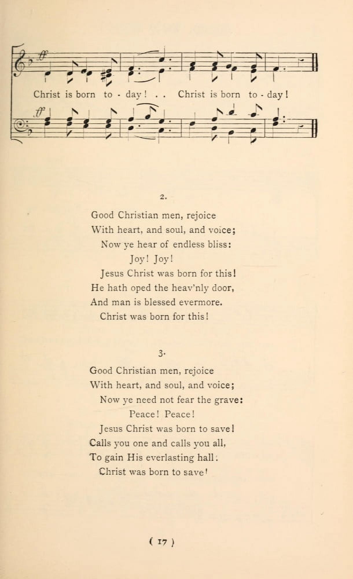 Good Christian Men Rejoice 2 Christmas Carols New & Old 1850 Canvas Art -  (18 x 24)
