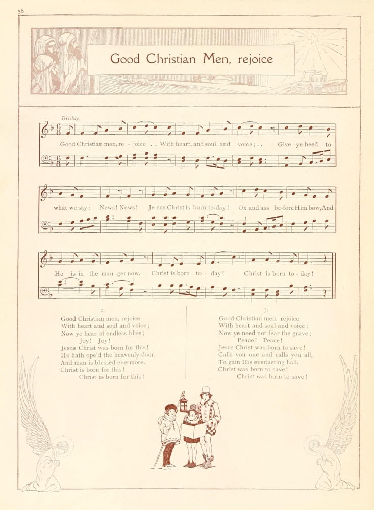 Good Christian Men Rejoice John Mason Neale (1818-1866) Christmas Carols 1922 Canvas Art - (18 x 24)