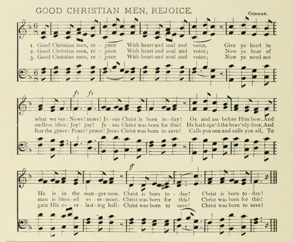 Good Christian Men Rejoice John Mason Neale (1818-1866) Christmas in Song 1891 Canvas Art - (18 x 24)