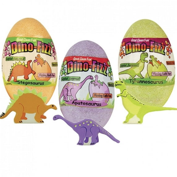 Good Clean Fun Dino Egg Bath Fizzies, Fruit Scented, 2.2 oz Each, Assorted Colors