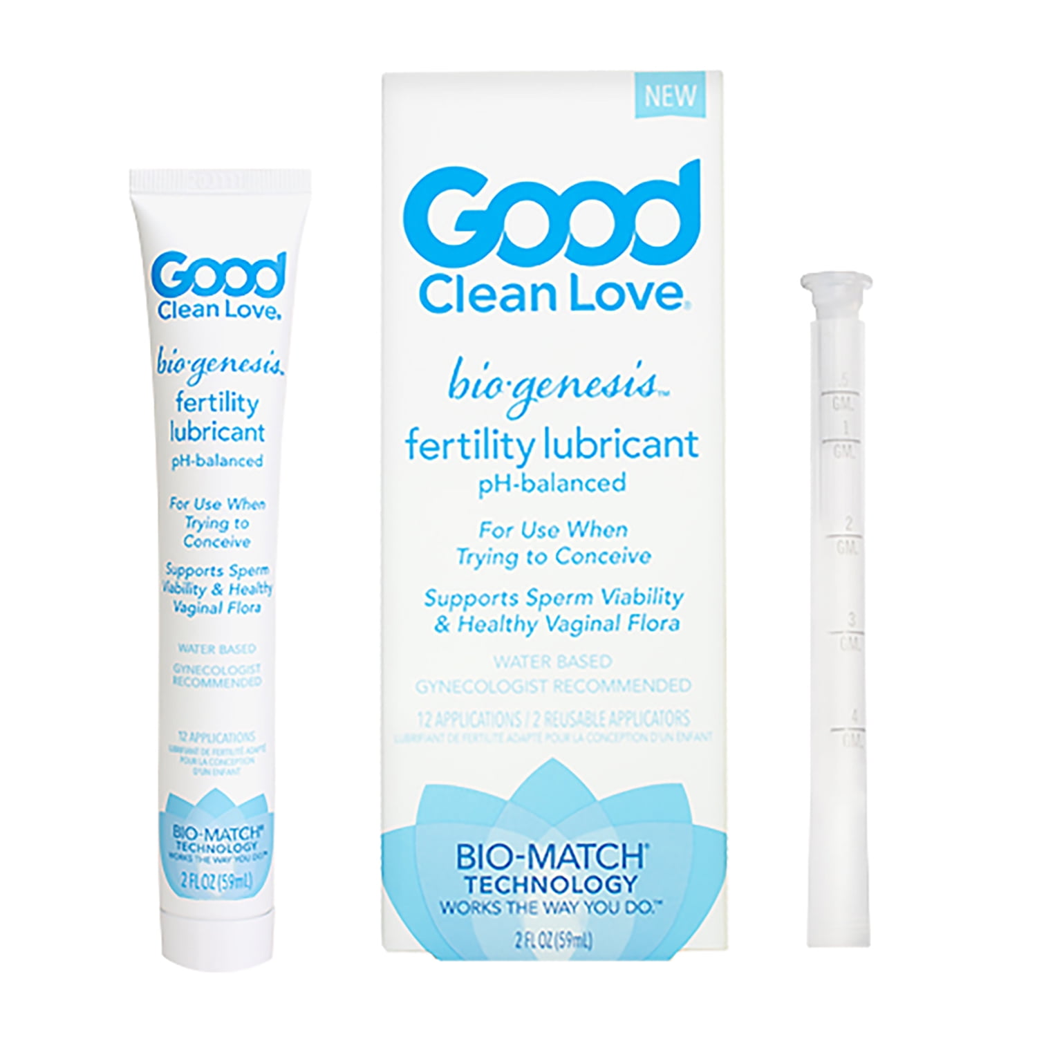 Good Clean Love BioGenesis™ Fertility-Friendly Lubricant, Water-Based and Paraben-Free Lube, for Women and Couples Trying to Conceive, Safe for Sex Toys, 2 Oz