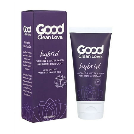 Good Clean Love: Hybrid Silicone & Water Based Personal Lubricant, Premium Lasting Lube with Hyaluronic Acid, Safe for Condoms, Sexual Wellness Gel for Men & Women, 1.69 oz