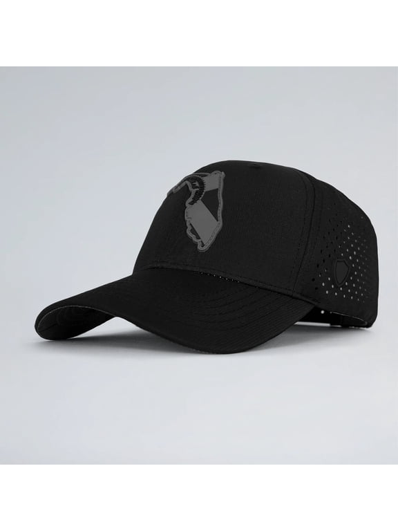 PERFORMANCE SNAPBACK HAT, Unique Signature Front Patch, Water-Repellent, Breathable & Floating | Florida Palm Tree | Blackout