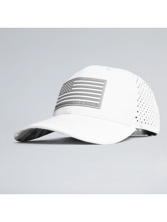 PERFORMANCE SNAPBACK HAT, Unique Signature Front Patch, Water-Repellent, Breathable & Floating | Ghost Military Camo | White