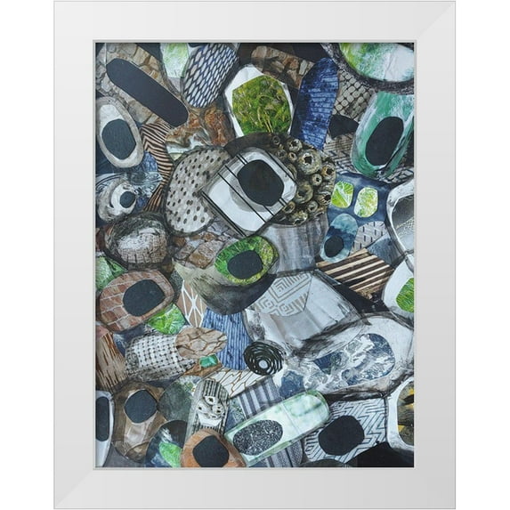 Good, Coco 12x14 White Modern Wood Framed Museum Art Print Titled - Cornwall Beach Glass