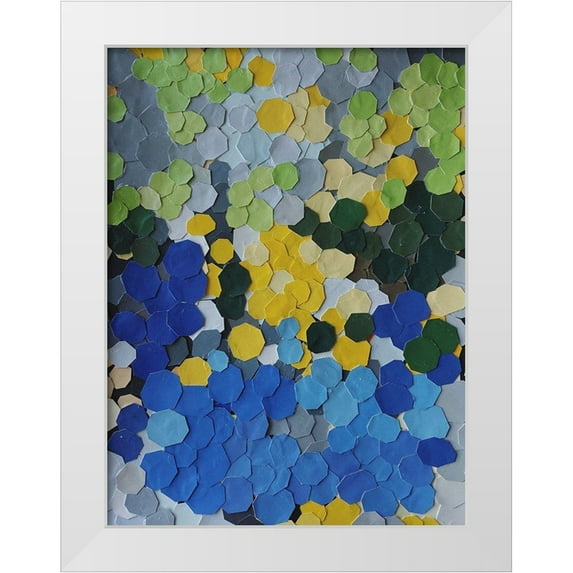 Good, Coco 25x32 White Modern Wood Framed Museum Art Print Titled - Lake Como Garden