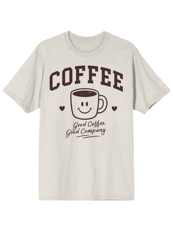 Good Coffee Good Company Varsity Print Tee for Men-Small