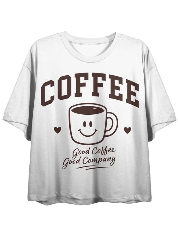 Good Coffee Good Company Varsity Print Tee for Women-XL