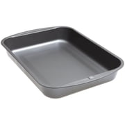 good cook 388998 metal utensil nonstick roast pan, easy clean dishwasher safe, 11.5 inch x 15.5, silver
